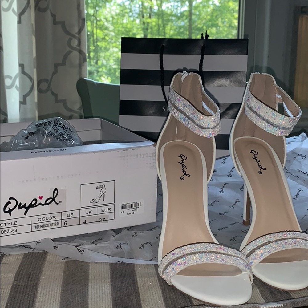 Sparkly White High Heels